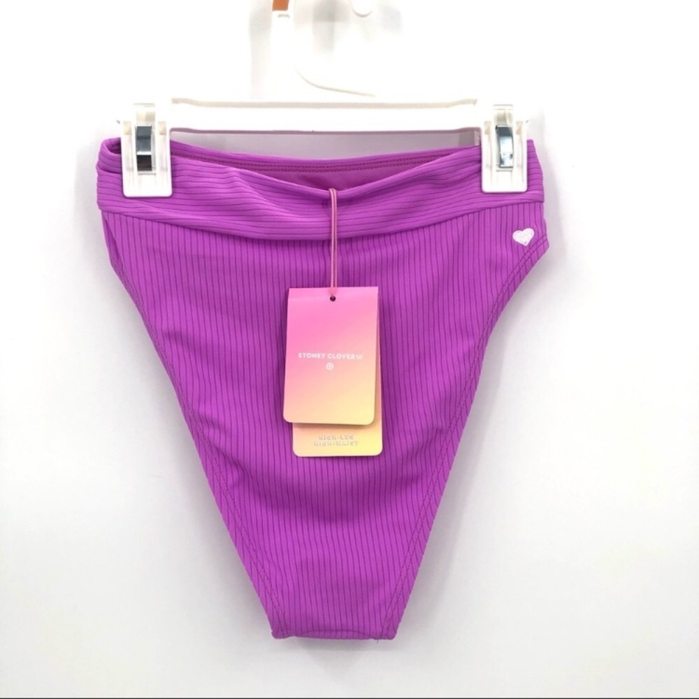Stoney Clover Lane x Target Women’s High-Waist Ribbed Bikini Bottom SS. - Picture 4 of 9